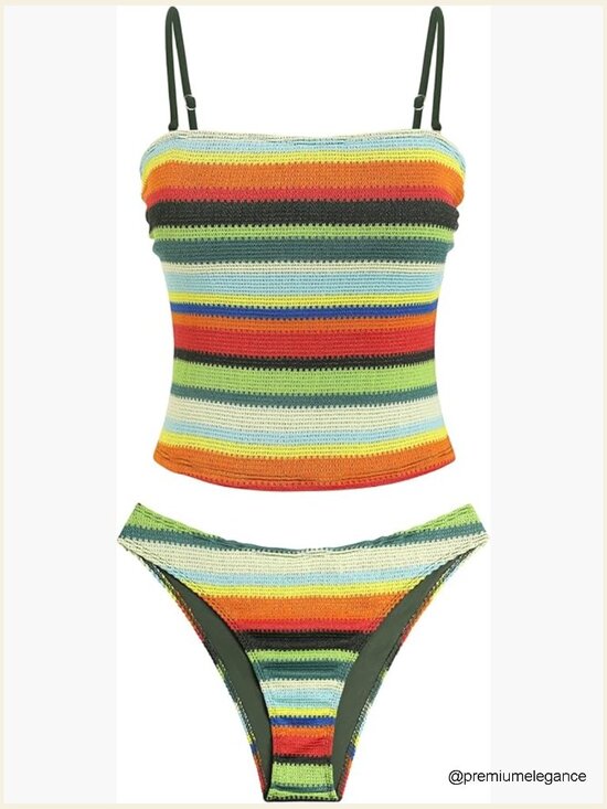 Other - Floral Tankini Set with Tummy Control High Cut Bikini Bottom